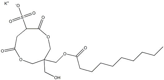 1-(Decanoyloxymethyl)-1-(hydroxymethyl)-4,7-dioxo-3,8-dioxacyclononane-6-sulfonic acid potassium salt Structure