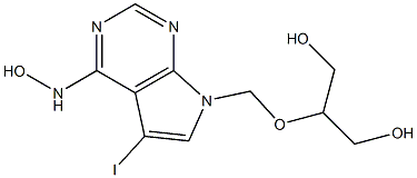 4-Hydroxyamino-5-iodo-7-(2-hydroxy-1-hydroxymethylethoxymethyl)-7H-pyrrolo[2,3-d]pyrimidine Structure