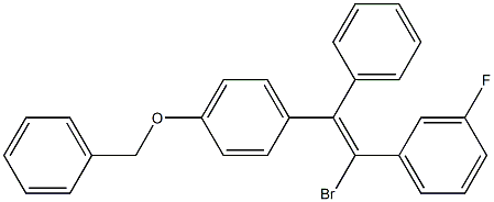 (Z)-1-[p-(ベンジルオキシ)フェニル]-2-ブロモ-2-(m-フルオロフェニル)-1-フェニルエテン 化学構造式