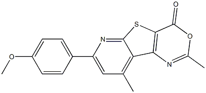 2,9-Dimethyl-7-(4-methoxyphenyl)-4H-pyrido[3',2':4,5]thieno[3,2-d][1,3]oxazin-4-one,,结构式