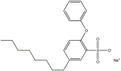3-Octyl-6-phenoxybenzenesulfonic acid sodium salt Structure
