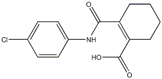 2-(p-クロロフェニルカルバモイル)-1-シクロヘキセン-1-カルボン酸 化学構造式