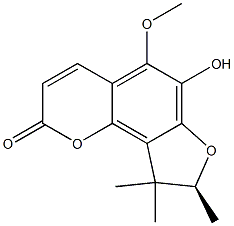 (S)-8,9-Dihydro-6-hydroxy-5-methoxy-8,9,9-trimethyl-2H-furo[2,3-h]-1-benzopyran-2-one Struktur