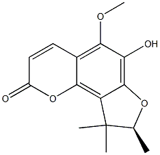 (S)-8,9-Dihydro-6-hydroxy-5-methoxy-8,9,9-trimethyl-2H-furo[2,3-h]-1-benzopyran-2-one Structure