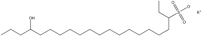 18-Hydroxyhenicosane-3-sulfonic acid potassium salt 结构式