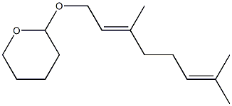 (2E)-1-[[(テトラヒドロ-2H-ピラン)-2-イル]オキシ]-3,7-ジメチル-2,6-オクタジエン 化学構造式