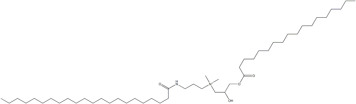 2-Hydroxy-N,N-dimethyl-N-[3-[(1-oxodocosyl)amino]propyl]-3-[(1-oxooctadecyl)oxy]-1-propanaminium Struktur