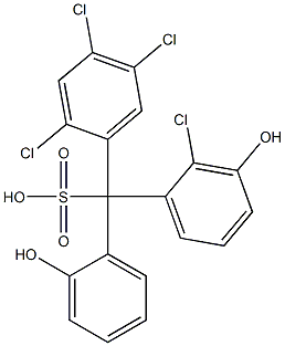 (2-Chloro-3-hydroxyphenyl)(2,4,5-trichlorophenyl)(2-hydroxyphenyl)methanesulfonic acid Struktur