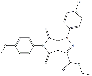 1,3a,4,5,6,6a-Hexahydro-4,6-dioxo-5-(4-methoxyphenyl)-1-(4-chlorophenyl)pyrrolo[3,4-c]pyrazole-3-carboxylic acid ethyl ester,,结构式