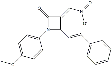 1-(p-Methoxyphenyl)-3-nitromethylene-4-styrylazetidin-2-one 结构式