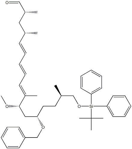 (2R,4S,5E,7E,9E,11S,13S,16R)-17-(tert-ブチルジフェニルシリルオキシ)-2,4,10,16-テトラメチル-11-メトキシ-13-(ベンジルオキシ)-5,7,9-ヘプタデカトリエナール 化学構造式