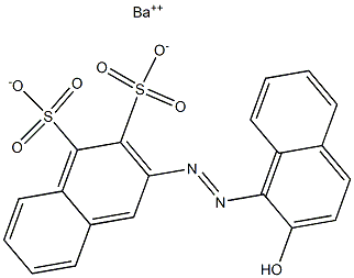 2-[(2-Hydroxy-1-naphtyl)azo]-3,4-naphthalenedisulfonic acid barium salt,,结构式