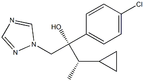 (2S,3S)-2-(4-クロロフェニル)-3-シクロプロピル-1-(1H-1,2,4-トリアゾール-1-イル)ブタン-2-オール 化学構造式