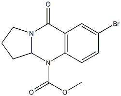 1,2,3,3a-テトラヒドロ-4-(メトキシカルボニル)-7-ブロモピロロ[2,1-b]キナゾリン-9(4H)-オン 化学構造式