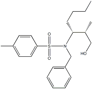 N-ベンジル-N-[(S)-1-[(R)-2-ヒドロキシ-1-メチルエチル]ペンチル]-4-メチルベンゼンスルホンアミド 化学構造式