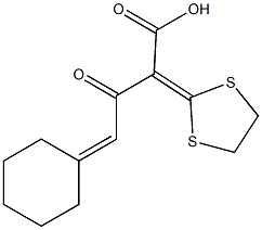 2-(1,3-Dithiolan-2-ylidene)-3-oxo-4-cyclohexylidenebutanoic acid Struktur