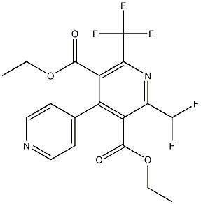 2-Difluoromethyl-6-(trifluoromethyl)-4-(4-pyridinyl)pyridine-3,5-dicarboxylic acid diethyl ester Structure