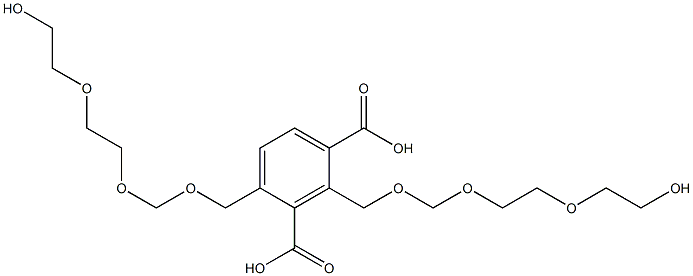 2,4-Bis(9-hydroxy-2,4,7-trioxanonan-1-yl)isophthalic acid 结构式