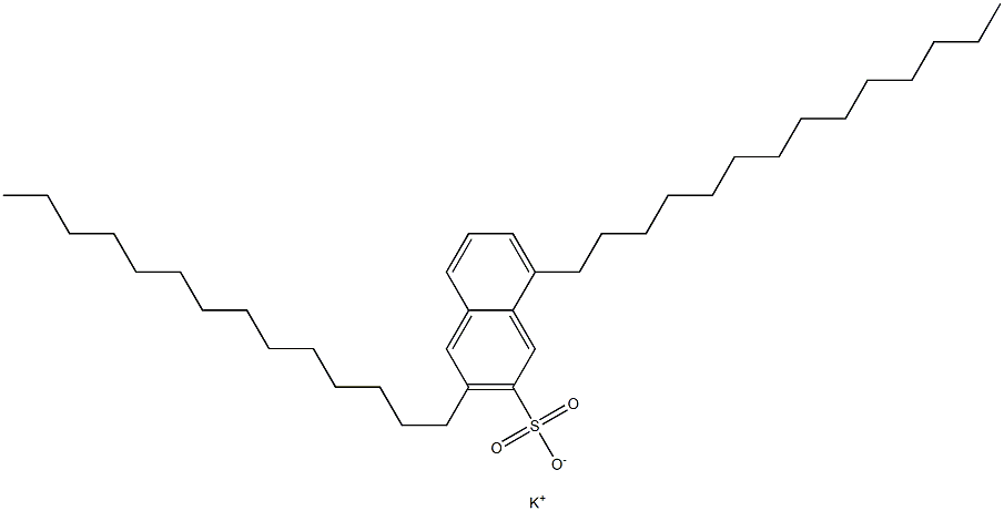 3,8-Ditetradecyl-2-naphthalenesulfonic acid potassium salt Structure