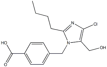 4-(2-Butyl-4-chloro-5-hydroxymethyl-1H-imidazol-1-ylmethyl)benzoic acid,,结构式