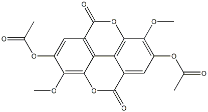 2,7-Diacetoxy-3,8-dimethoxy[1]benzopyrano[5,4,3-cde][1]benzopyran-5,10-dione Struktur