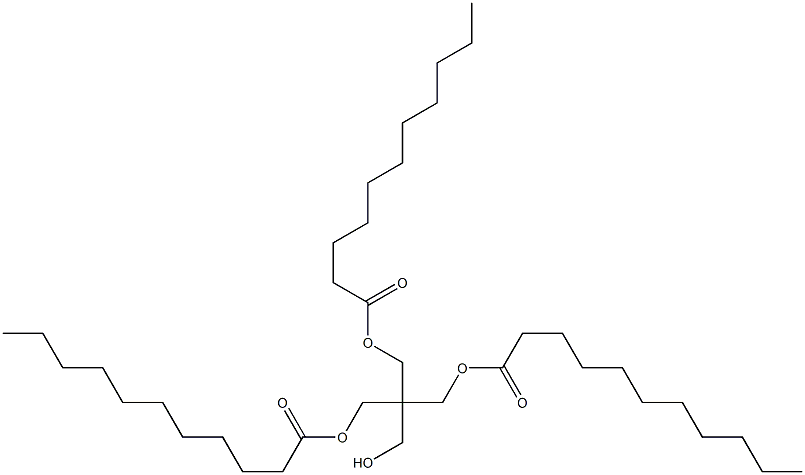 ジウンデカン酸2-(ヒドロキシメチル)-2-[(ウンデカノイルオキシ)メチル]-1,3-プロパンジイル 化学構造式