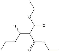 (-)-2-[(S)-1-メチルブチル]マロン酸ジエチル 化学構造式