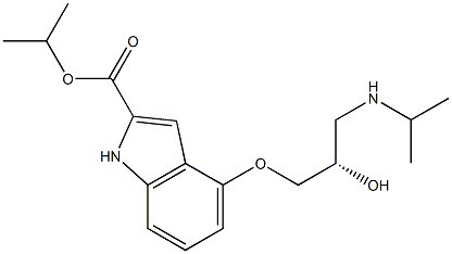 (-)-4-[(S)-3-(Isopropylamino)-2-hydroxypropoxy]-1H-indole-2-carboxylic acid isopropyl ester 结构式