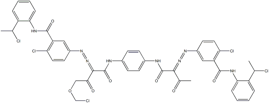 3,3'-[2-(Chloromethoxy)-1,4-phenylenebis[iminocarbonyl(acetylmethylene)azo]]bis[N-[2-(1-chloroethyl)phenyl]-6-chlorobenzamide] Structure
