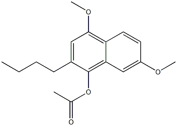 1-Acetoxy-2-butyl-4-methoxy-7-methoxynaphthalene Struktur