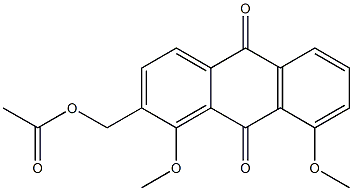 1,8-Dimethoxy-2-(acetoxymethyl)anthracene-9,10-dione,,结构式