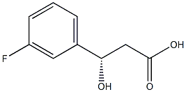 [R,(+)]-3-(m-フルオロフェニル)-3-ヒドロキシプロピオン酸 化学構造式