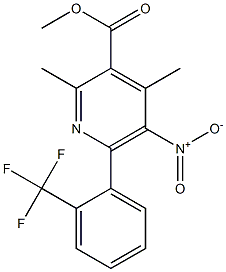 2,4-Dimethyl-5-nitro-6-[2-(trifluoromethyl)phenyl]pyridine-3-carboxylic acid methyl ester,,结构式