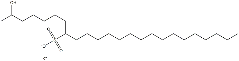 2-Hydroxytetracosane-8-sulfonic acid potassium salt Structure