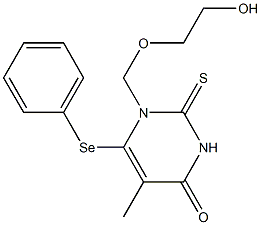 1,2-Dihydro-1-(2-hydroxyethoxymethyl)-5-methyl-6-phenylseleno-2-thioxopyrimidin-4(3H)-one,,结构式