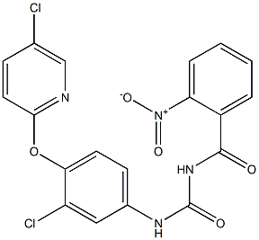 1-(2-Nitrobenzoyl)-3-[4-[(5-chloro-2-pyridinyl)oxy]-3-chlorophenyl]urea Struktur