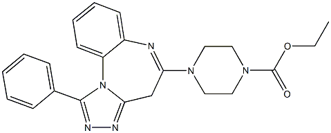 1-Phenyl-5-[4-(ethoxycarbonyl)piperazin-1-yl]-4H-[1,2,4]triazolo[4,3-a][1,5]benzodiazepine,,结构式