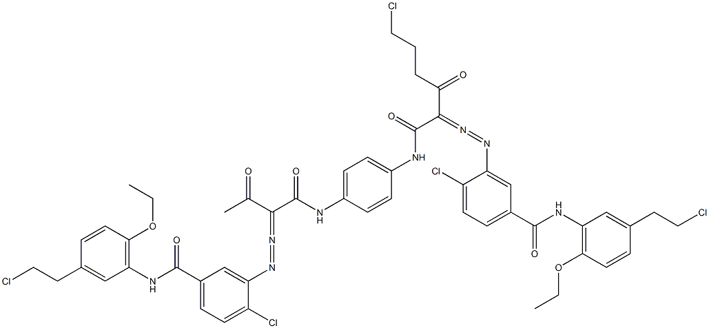 3,3'-[2-(2-Chloroethyl)-1,4-phenylenebis[iminocarbonyl(acetylmethylene)azo]]bis[N-[3-(2-chloroethyl)-6-ethoxyphenyl]-4-chlorobenzamide]