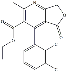 5,7-Dihydro-5-oxo-2-methyl-4-(2,3-dichlorophenyl)furo[3,4-b]pyridine-3-carboxylic acid ethyl ester 结构式