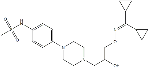 1-[4-[4-(Methylsulfonylamino)phenyl]-1-piperazinyl]-3-[(dicyclopropylmethylene)aminooxy]-2-propanol 结构式