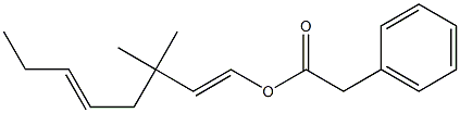 Phenylacetic acid 3,3-dimethyl-1,5-octadienyl ester Struktur