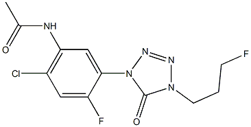 1-(2-Fluoro-4-chloro-5-acetylaminophenyl)-4-(3-fluoropropyl)-1H-tetrazol-5(4H)-one,,结构式