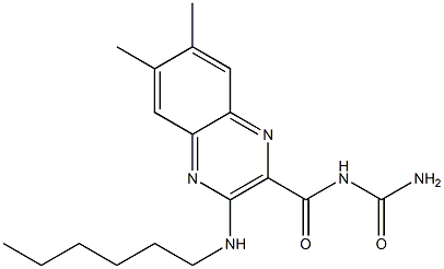 6,7-Dimethyl-3-(hexylamino)-N-(carbamoyl)quinoxaline-2-carboxamide Structure