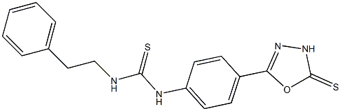 1-(2-フェニルエチル)-3-[4-[(5-チオキソ-4,5-ジヒドロ-1,3,4-オキサジアゾール)-2-イル]フェニル]チオ尿素 化学構造式