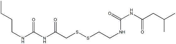 1-(3-Methylbutyryl)-3-[2-[[(3-butylureido)carbonylmethyl]dithio]ethyl]urea,,结构式