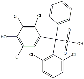 (2,6-Dichlorophenyl)(2,3-dichloro-4,5-dihydroxyphenyl)phenylmethanesulfonic acid Structure