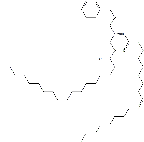 [S,(+)]-3-O-ベンジル-1-O,2-O-ジオレオイル-L-グリセロール 化学構造式