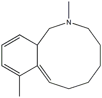 (8Z)-2-メチル-9-メチル-1,2,3,4,5,6,7,12a-オクタヒドロ-2-ベンゾアゼシン 化学構造式