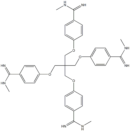 4,4',4'',4'''-[Methanetetrayltetrakis(methyleneoxy)]tetrakis(N1-methylbenzamidine),,结构式