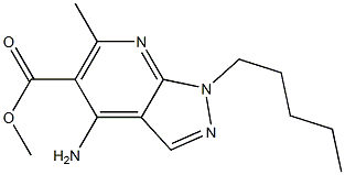 1-Pentyl-4-amino-6-methyl-1H-pyrazolo[3,4-b]pyridine-5-carboxylic acid methyl ester Structure
